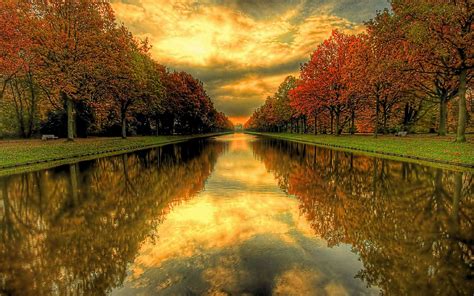Colorful Golden Landscape In The Windless Calm Peaceful Serene Place Where There Is Always