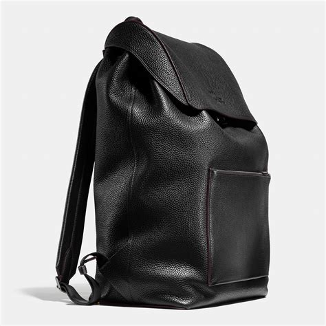 Coach Large Manhattan Backpack In Pebble Leather In Black For Men Lyst