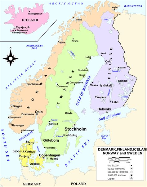 Scandinavia Political Map Mapsofnet