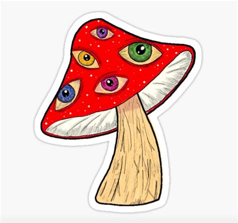 Maybe you would like to learn more about one of these? 'Red Mushroom with Eyes' Sticker by Samantha Fuchs ...