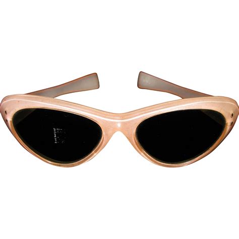 Original Vintage 1950s 60s Pink Ladies Italian Cat Eye Sunglasses