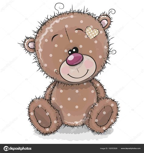 Cute Cartoon Teddy Bear On A White Background — Stock Vector