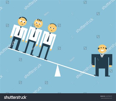 Boss Outweighing His Subordinates Comparative Advantage Stock Vector