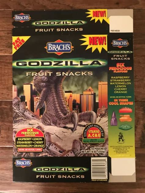 1995 Vintage Brachs Godzilla Fruit Snacks The Movie Empty Box