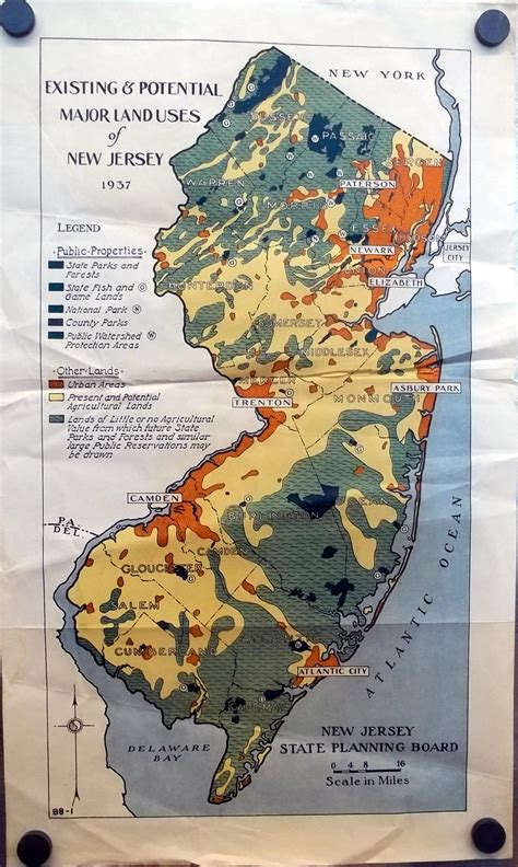 Existing And Potential Major Land Uses Of New Jersey Map 1937