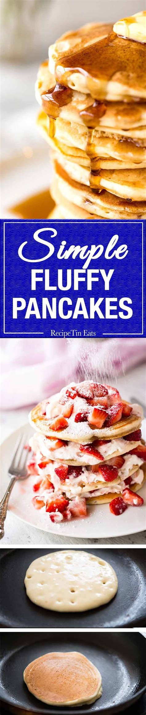 Simple Fluffy Pancakes Recipe Food Recipes Recipetin Eats Fluffy