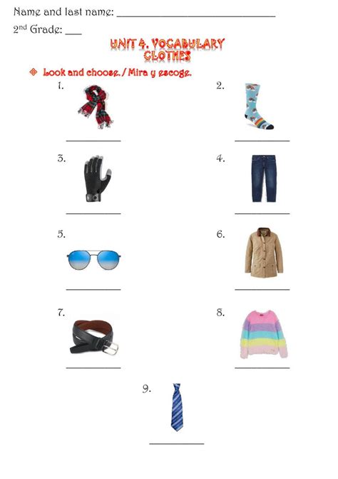 2nd G Unit 4 Vocabulary Evaluated Activity Worksheet Live Worksheets