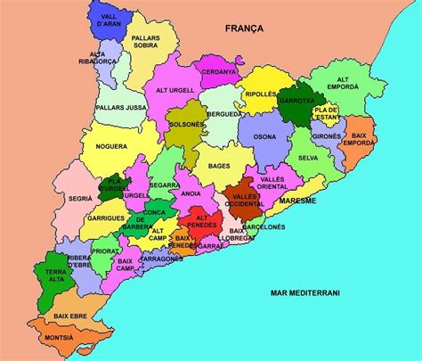 Mapa De Les Comarques De Catalunya Mapa