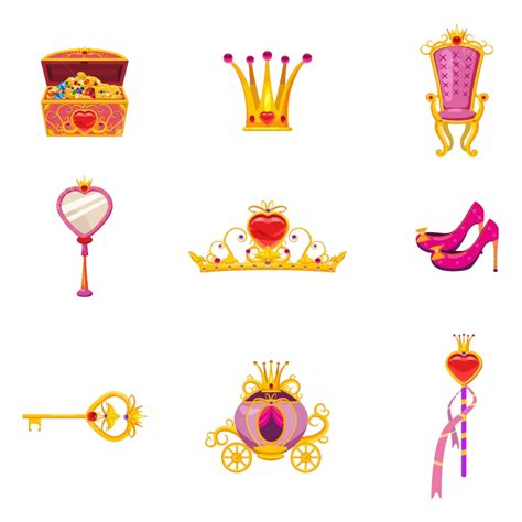 Princess Set Vector Png Images Set Princess World Elements And