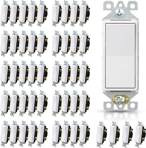 Elegrp Matte White Single Pole Decorator Light Switch 15amp 120277v