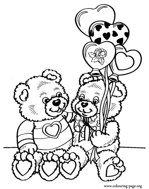 Teddy Bear And Heart Coloring Pages Coloring Home