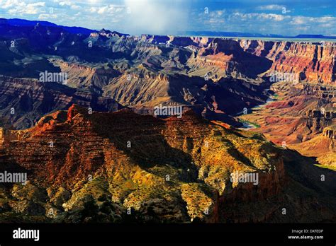 South Rim Navajo Point Grand Canyon National Park Arizona Usa Stock