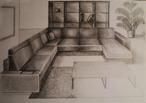 How To Draw A Living Room In 2 Point Perspective