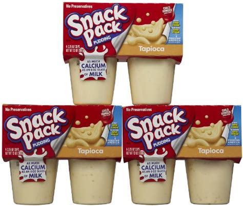 Hunts Snack Pack Tapioca Pudding Fresh 12 Cups Total 39 Oz 3 Boxes