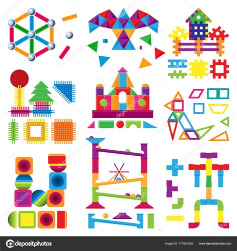 Kids Building Blocks Toy Vector Baby Colorful Bricks To Build Or