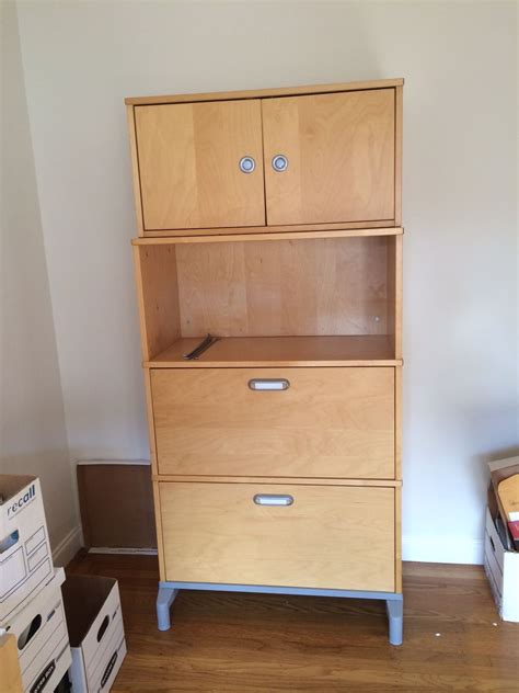 Storage cabinet ikea dvd childcarepartnerships org with doors wood. IKEA office filing cabinet. Two file drawers plus open ...