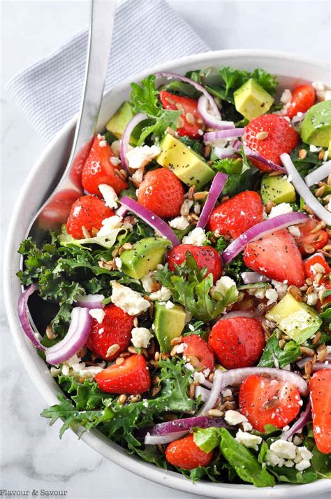 Strawberry Kale Salad With Poppy Seed Dressing Flavour And Savour