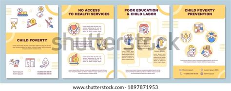 Child Poverty Brochure Template Children Protection Stock Vector