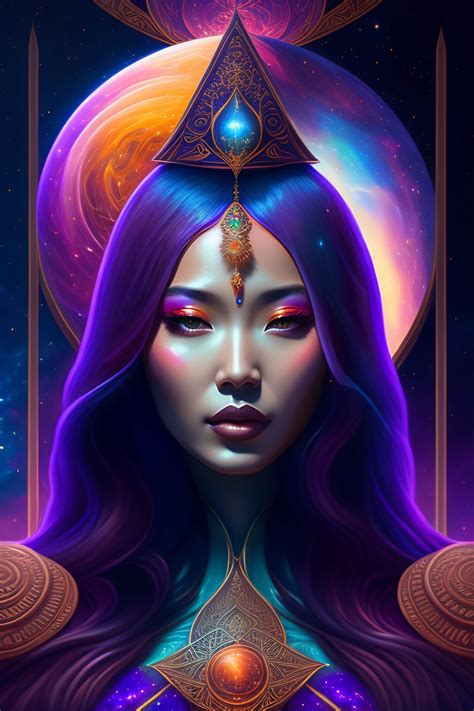 Lexica Cosmic Sorceress Nebulas Galactic Concept Art Portrait By