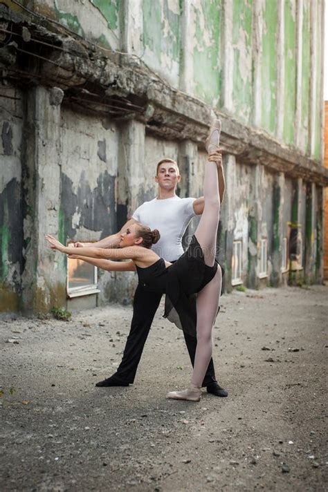 Girl And Guy Dancers Perform A Passionate Dance Together Outdoors In