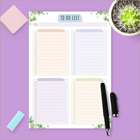 Free Printable Cat Themed To Do List Template Resume Gallery