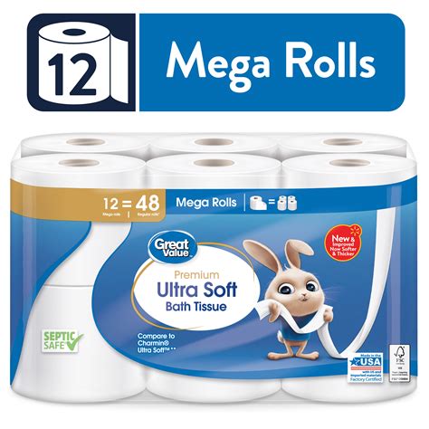 Buy Great Value Ultra Soft Toilet Paper 12 Mega Rolls Online At Lowest