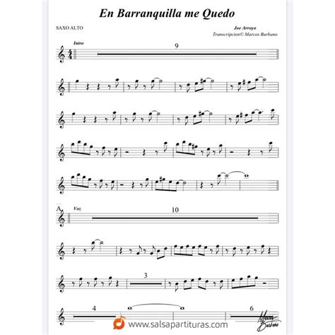 Joe arroyo videos mix hits. En Barranquilla me quedo Joe Arroyo partitura saxo alto en ...