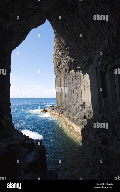 Inside Fingals Fingal S Cave On The Isle Of Staffa Looking Out To The