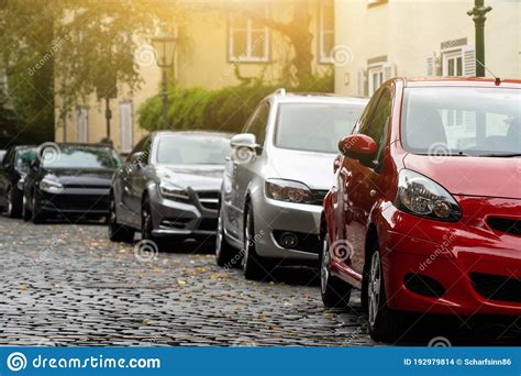 Cars Are Parked On A Street Stock Photo Image Of Cars Transportation