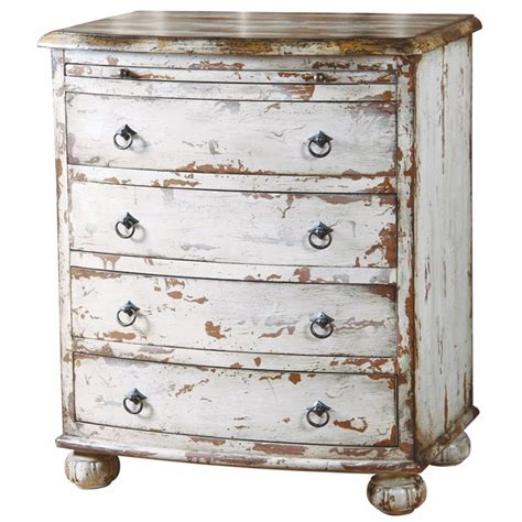 Hand Painted Distressed Antique White Chest Free Shipping Today