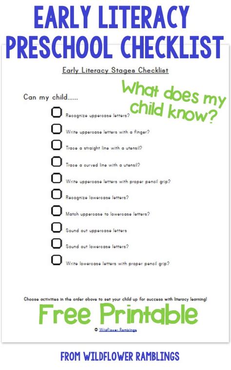 5 Best Images Of Free Printable Preschool Assessment Checklist