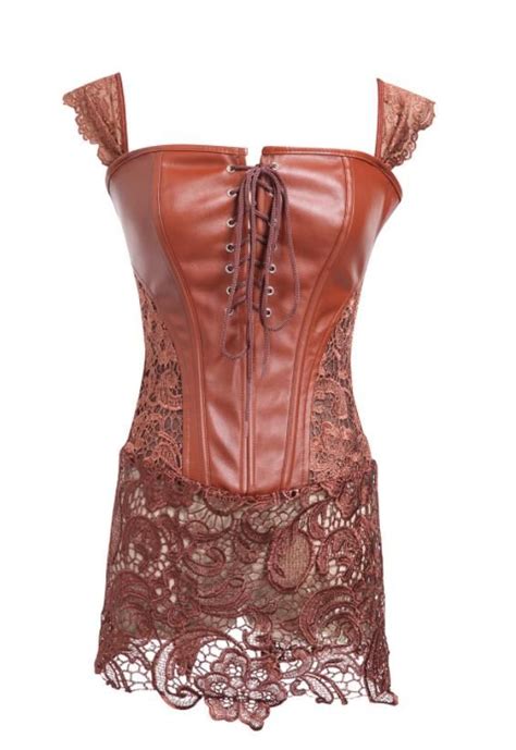 2020 sexy burlesque lingerie gothic faux leather steampunk corset black lace shaperwear bustier