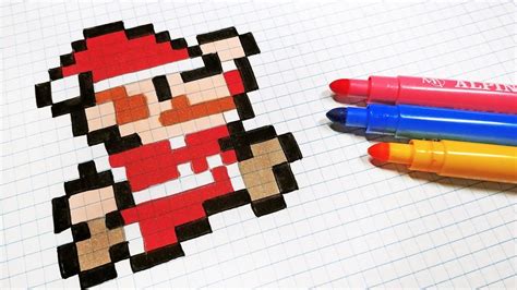 Christmas Pixel Art How To Draw Santa Claus Mario Bros Pixelart