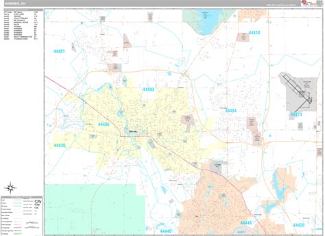 Warren Ohio Wall Map Premium Style By Marketmaps Mapsales