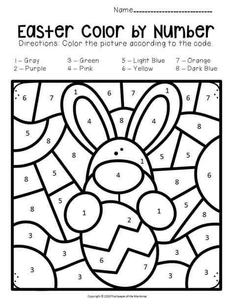 Color By Number Easter Printable