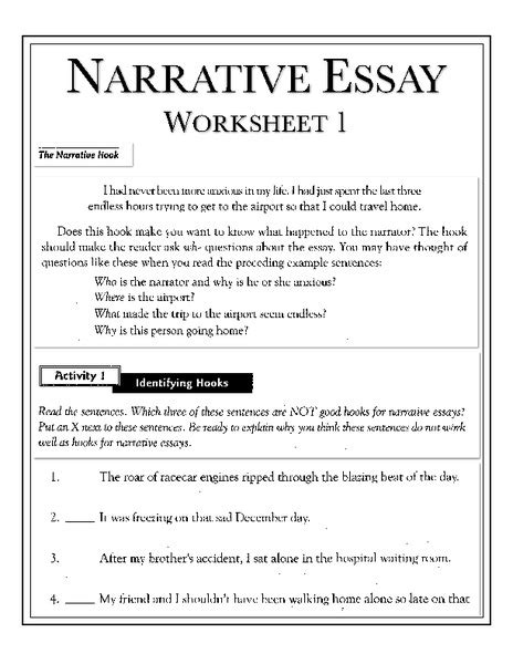 Narrative Writing Worksheets Grade 6 Pdf Writing Worksheets Free Download Narrative Essay