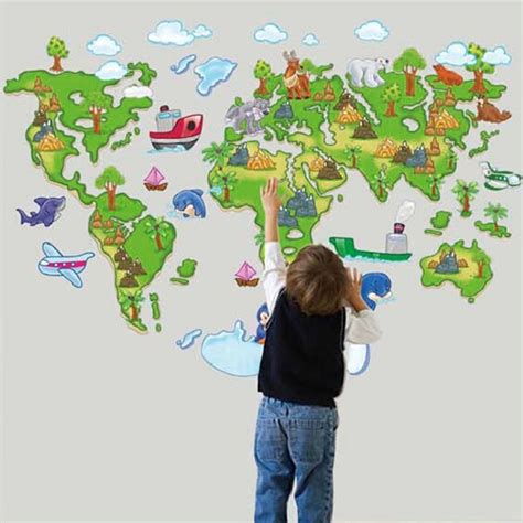 Comprar Mapa Del Mundo Verde Decoraciones De Animales