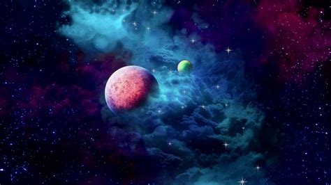 Download Wallpaper 2048x1152 Planets Nebula Cloud Galaxy Space