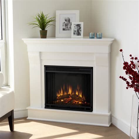 Choose your ideal capacity as well, from a small corner fireplace size to a larger accommodation, you can find a resource here. Chateau Corner Electric Fireplace | Wayfair