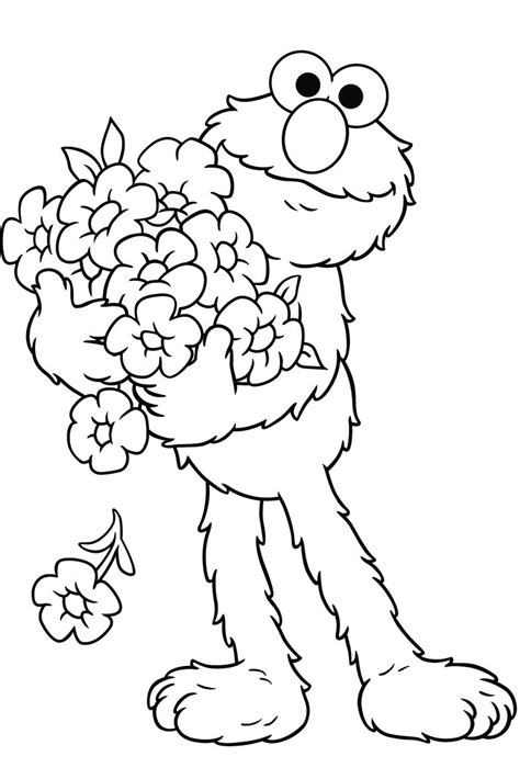 Elmo San Valwntine Colouring Pages