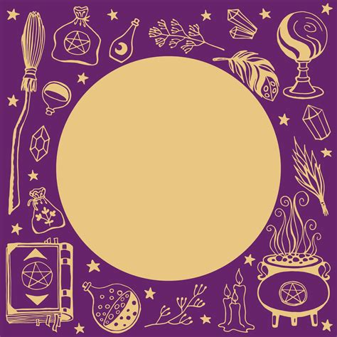 Witchcraft, magic background for witches and wizards. Hand drawn magic