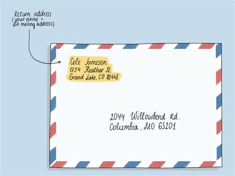 List the recipient's name on the first line of the middle of the envelope as you would with an envelope sent. Addressing An Envelope - Letter
