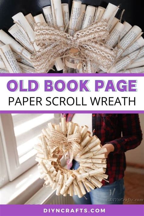 Stunning Upcycled Book Page Scroll Wreath Diy And Crafts