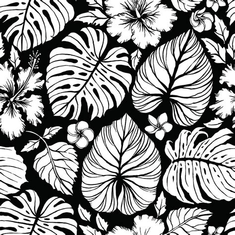 Aloha Hawaiian Shirt Seamless Background Pattern Tropical Flowers And