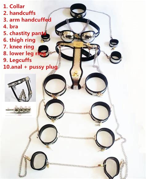 Buy 11pcs Set Stainless Steel Female Chastity Whole Body Bdsm Bondage