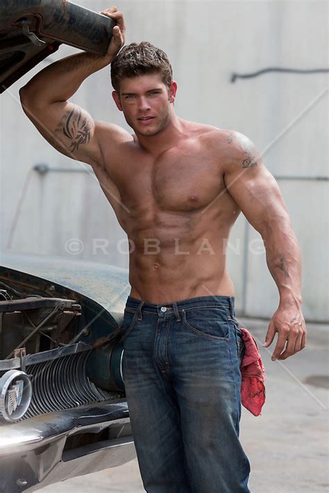 The Sexiest Shirtless Auto Repair Man Rob Lang Images Licensing And Commissions