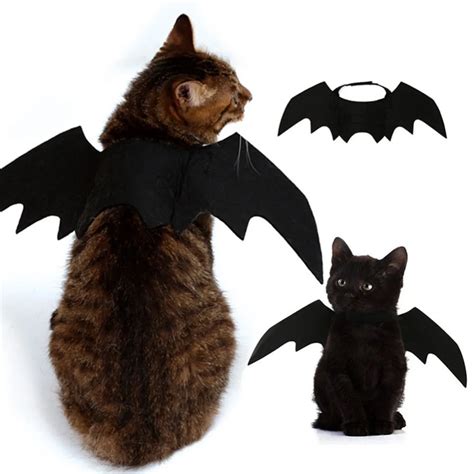 Null 1pc Funny Cats Cosplay Costume Halloween Pet Bat Wings Cat Bat