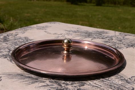 Vintage French Copper Lid To Fit 12m 4 34 217 Grams Fitted Round Lid