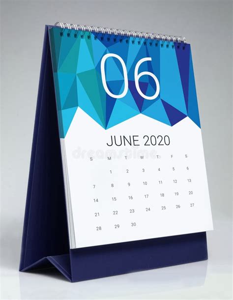 Simple Desk Calendar 2020 June Stock Image Image Of Standing Table