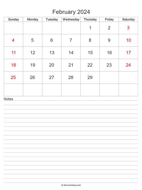 February 2024 Calendars Printable Whenisholidaysnet